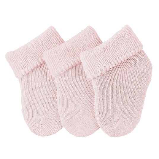 Erstlingssocken 3-er uni mit Umschlag