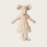 Maileg Mama Maus Kleid hell gemustert