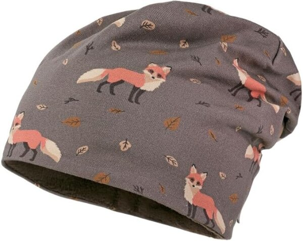 MAXIMO Mini Beanie Fuchs Jersey mit Fleecefutter