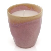 Stoneware Kerze im Espressobecher rosa