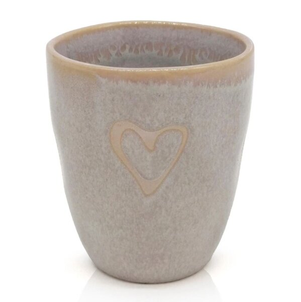 Stoneware Becher Herz sand