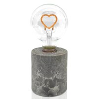 Lucia Tischleuchte, Betonoptiksockel mit LED-Lampe Herz
