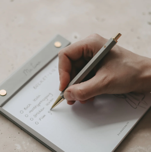 Eulenschnitt Kugelschreiber Grau