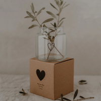 Vase aus Glas mittel Herz