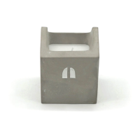 Beton-Kerze Haus Glückslicht grau