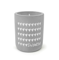 Beton-Kerze Du bist toll grau