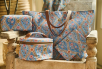 PIP Charly Cosmetic Flat Pouch Medium Ornamento Blue