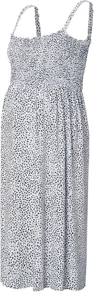 Maternity Dress mit Trägern weiß-blau gemustert