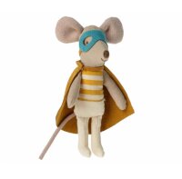Maileg Superheldenmaus Kleiner Bruder in Streichholzschachtel