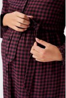 Maternity Dress Check Plum